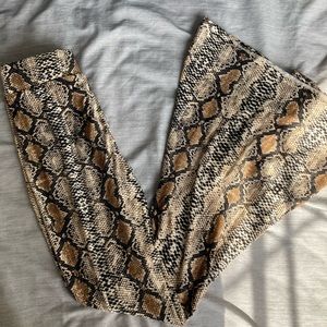 Women’s Snake Print Bell Bottom